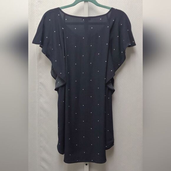 Vince Camuto Soho Pindot Flutter Sleeve Keyhole Blouse Sz 1X - Picture 4 of 11